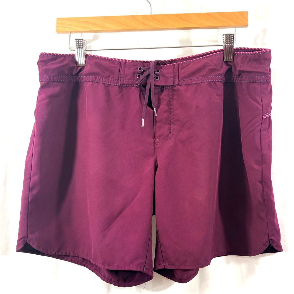 Carve Designs Women's Burgundy Board Shorts Size 10 Surf‎ Swim Beachwear Lace‑Up